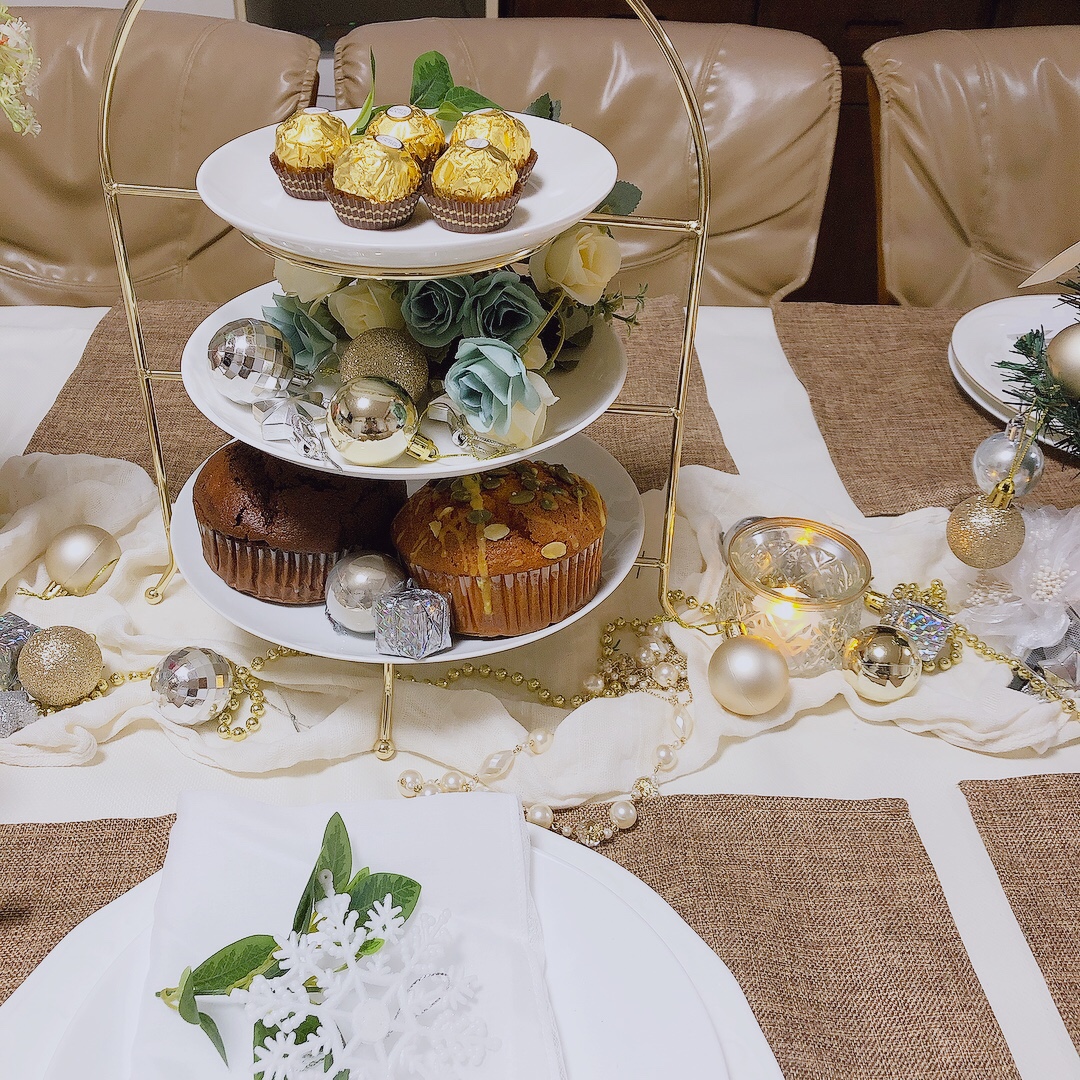 家にあるもので、クリスマスのテーブルコーディネート☆にチャレンジ